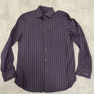 John Varvatos shirt Men’s 16 34/35 Purple Stripe dress Button Down